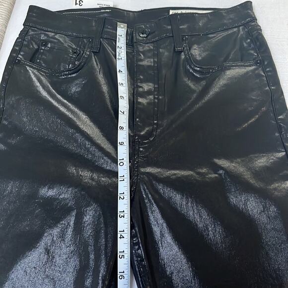 Rag & Bone Casey High-Rise Ankle Flare Pants in Coated Black Size 31 NWT - Picture 8 of 14